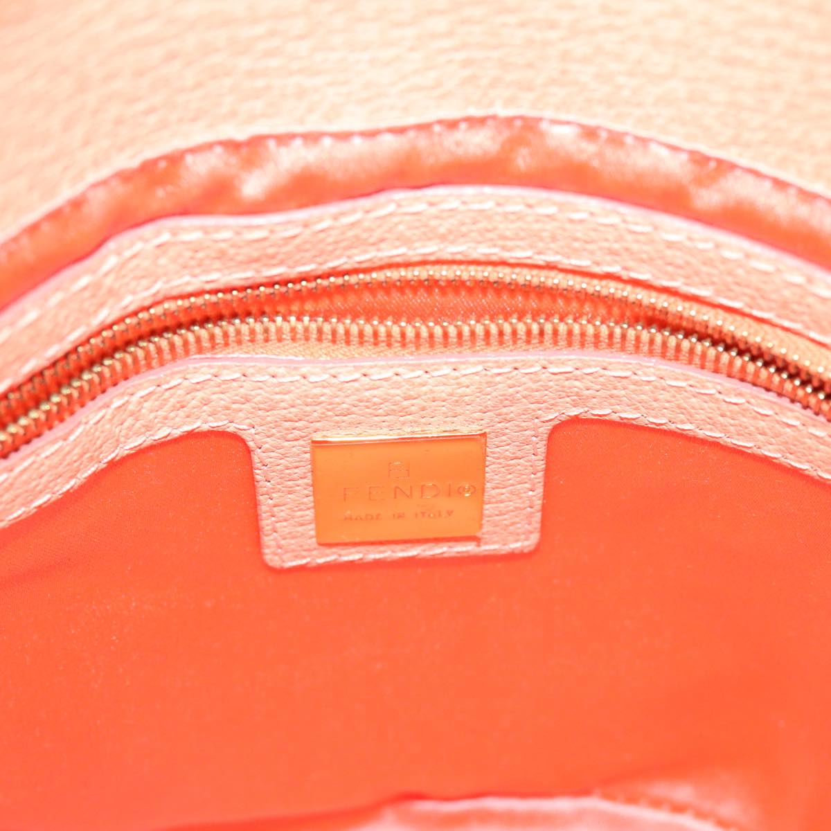 FENDI Mamma Baguette Shoulder Bag Leather Orange yk10805