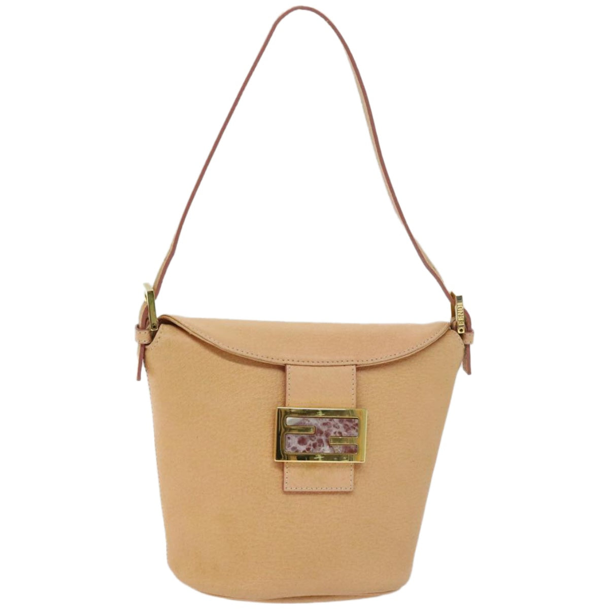 FENDI Mamma Baguette Shoulder Bag Leather Orange yk10805