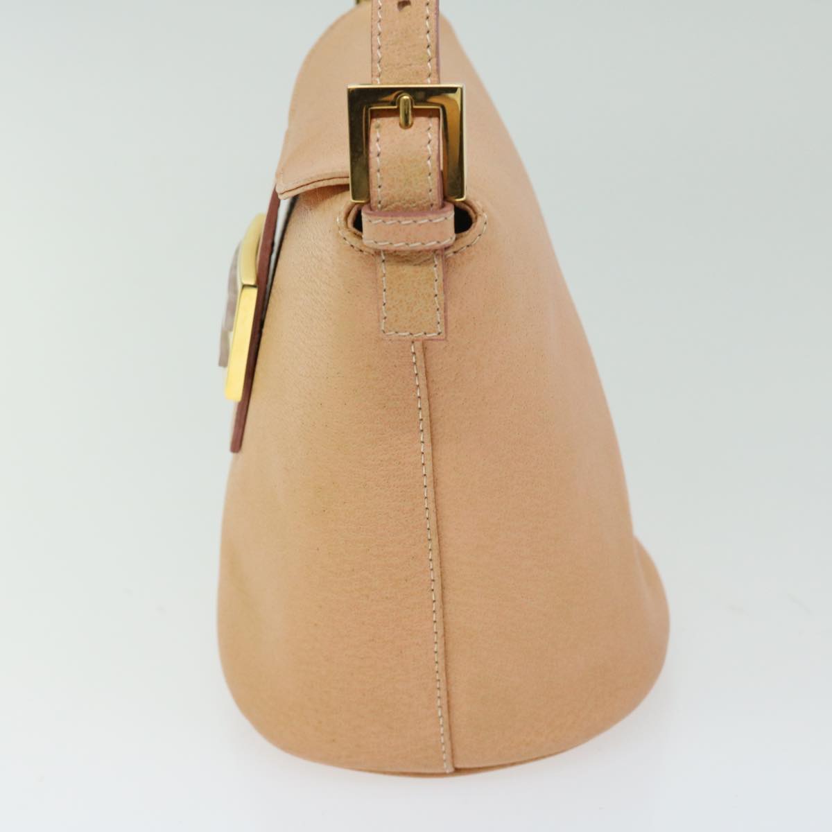 FENDI Mamma Baguette Shoulder Bag Leather Orange yk10805