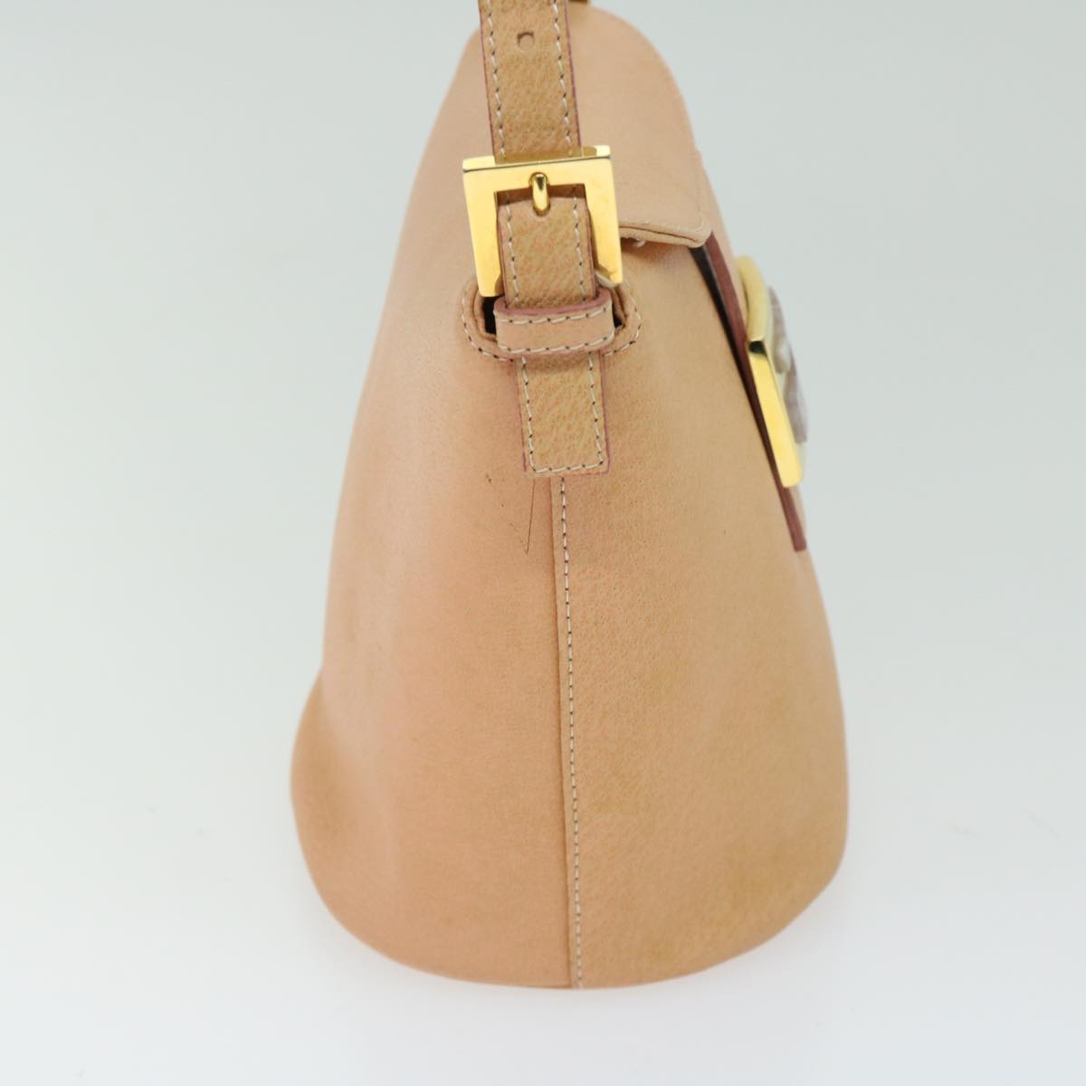 FENDI Mamma Baguette Shoulder Bag Leather Orange yk10805