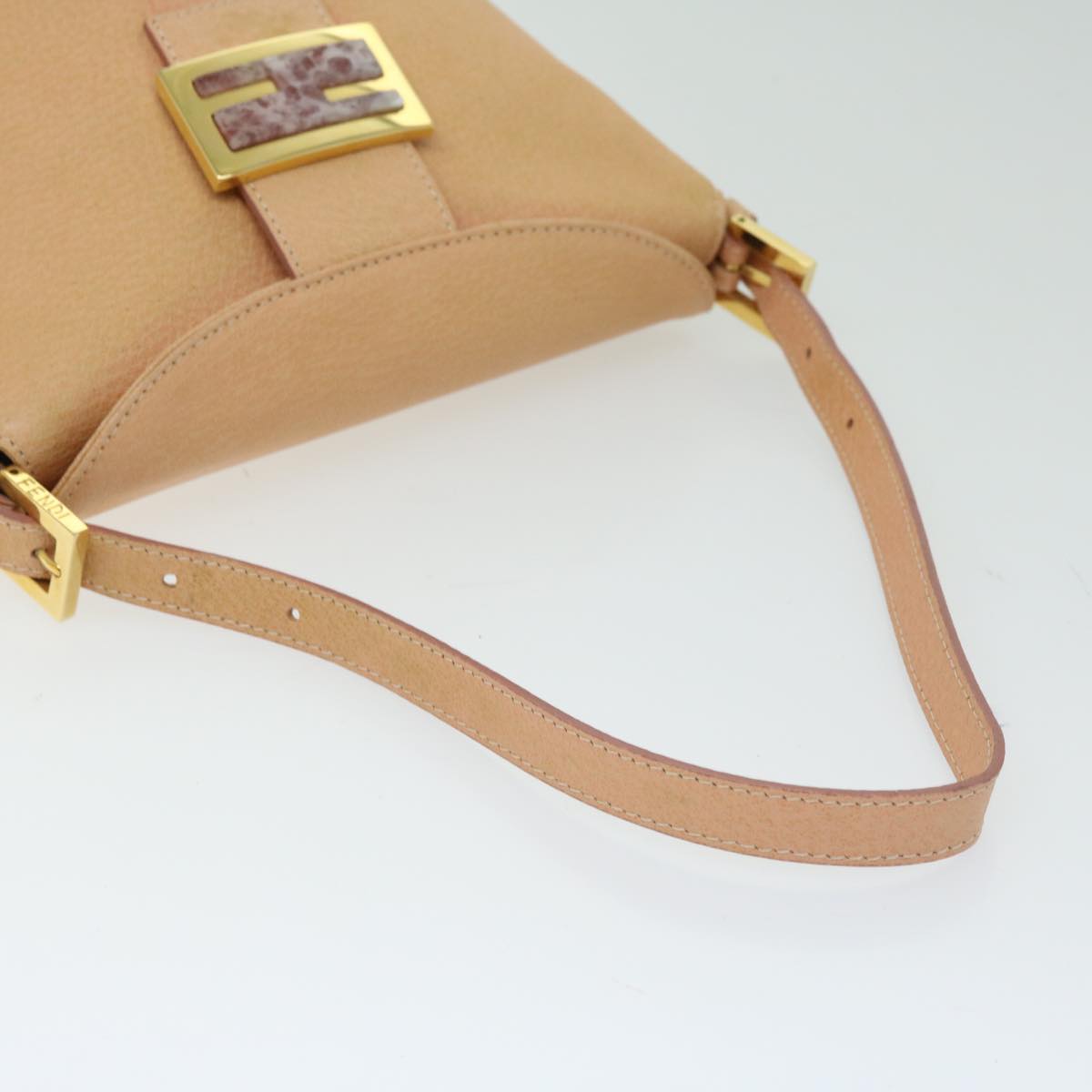 FENDI Mamma Baguette Shoulder Bag Leather Orange yk10805