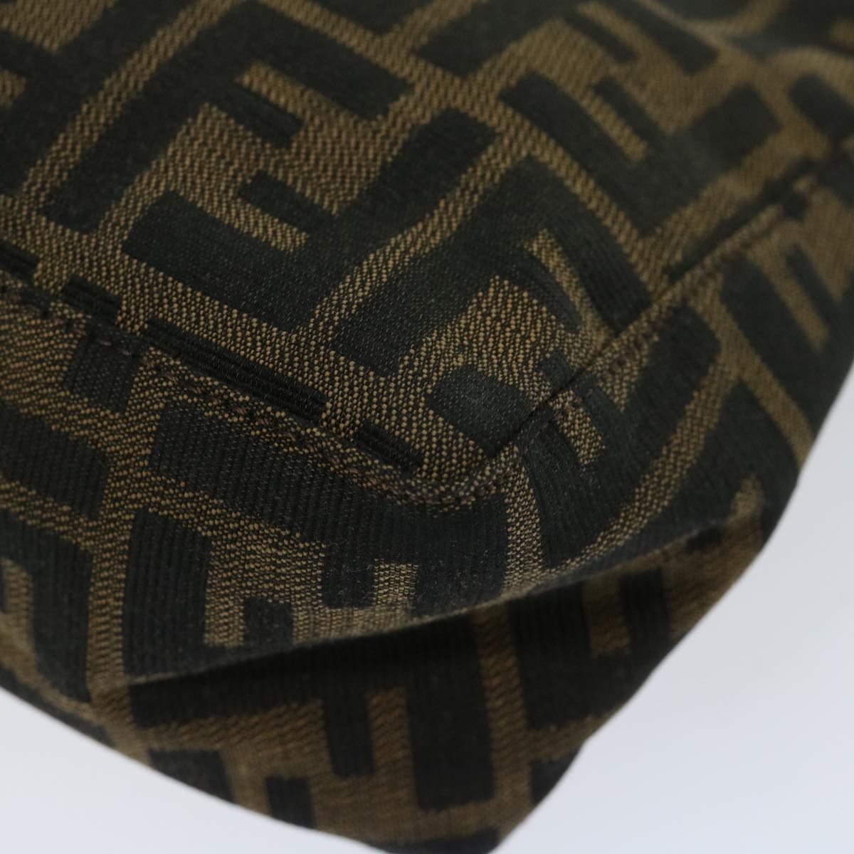 FENDI Zucca Canvas Hand Bag Black Brown yk10821