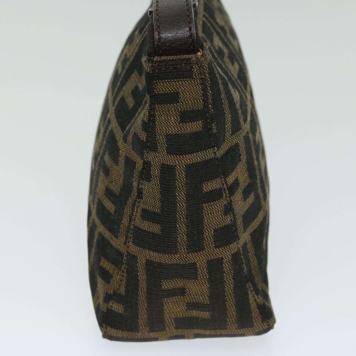 FENDI Zucca Canvas Hand Bag Black Brown yk10821