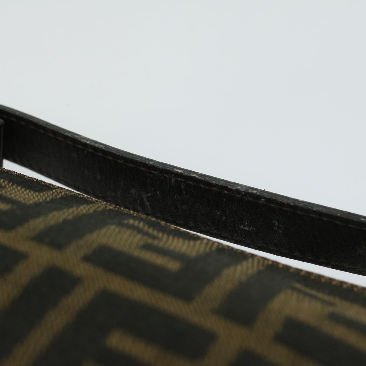 FENDI Zucca Canvas Hand Bag Black Brown yk10821