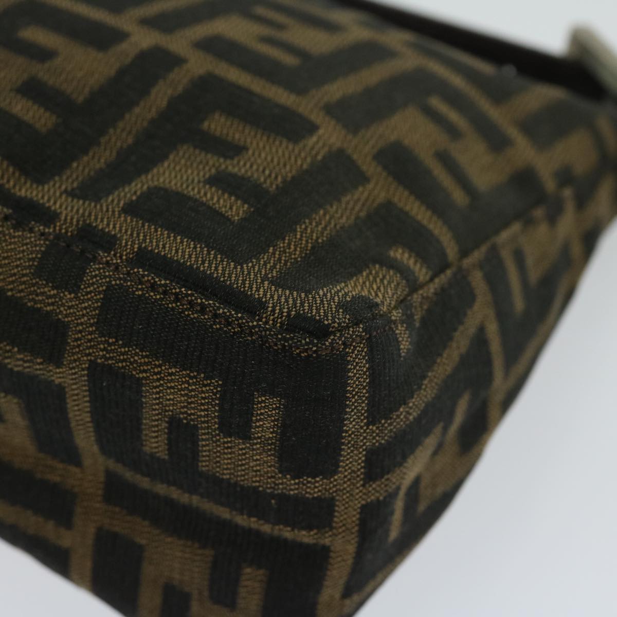 FENDI Zucca Canvas Hand Bag Black Brown yk10821