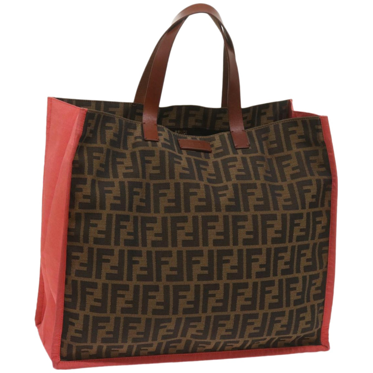 FENDI Zucca Canvas Tote Bag Black Brown yk10891