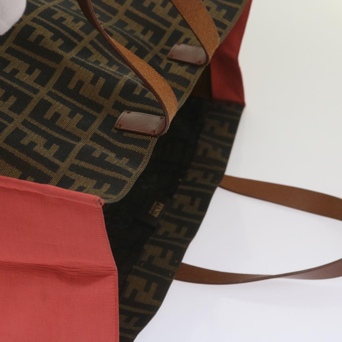 FENDI Zucca Canvas Tote Bag Black Brown yk10891