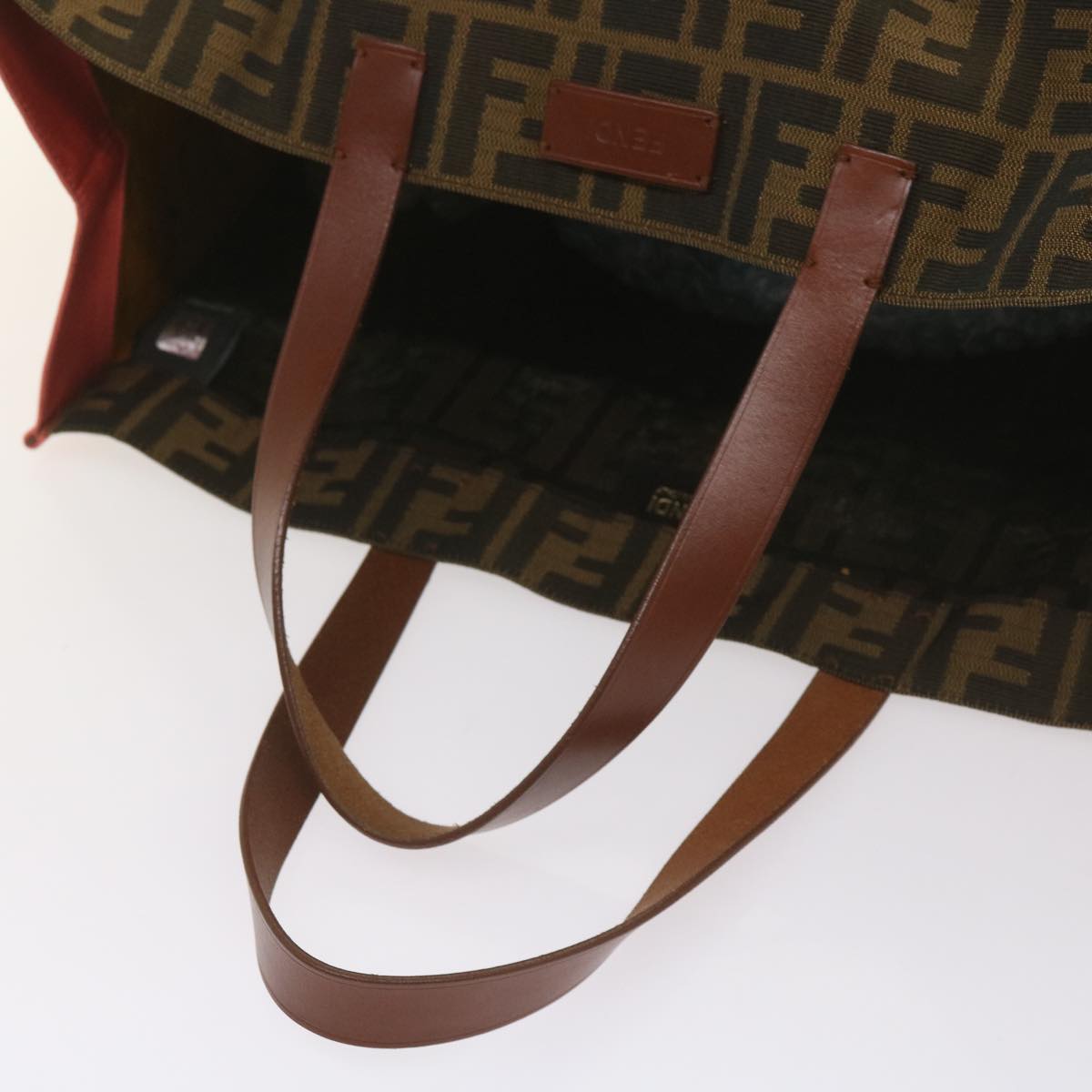 FENDI Zucca Canvas Tote Bag Black Brown yk10891