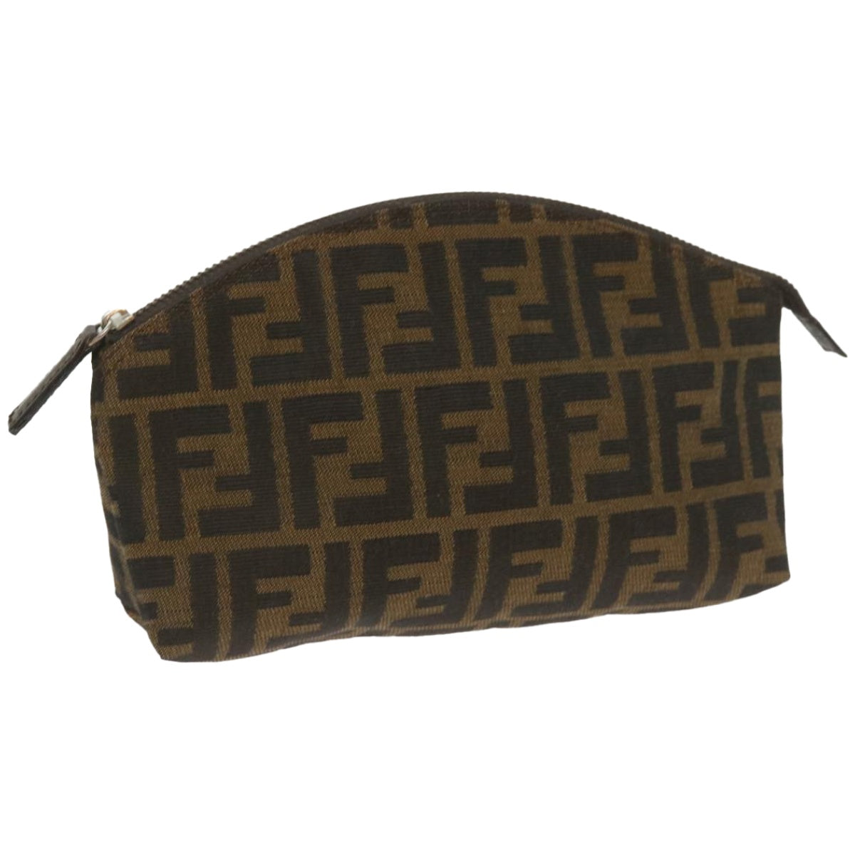 FENDI Zucca Canvas Pouch Brown Black yk10915
