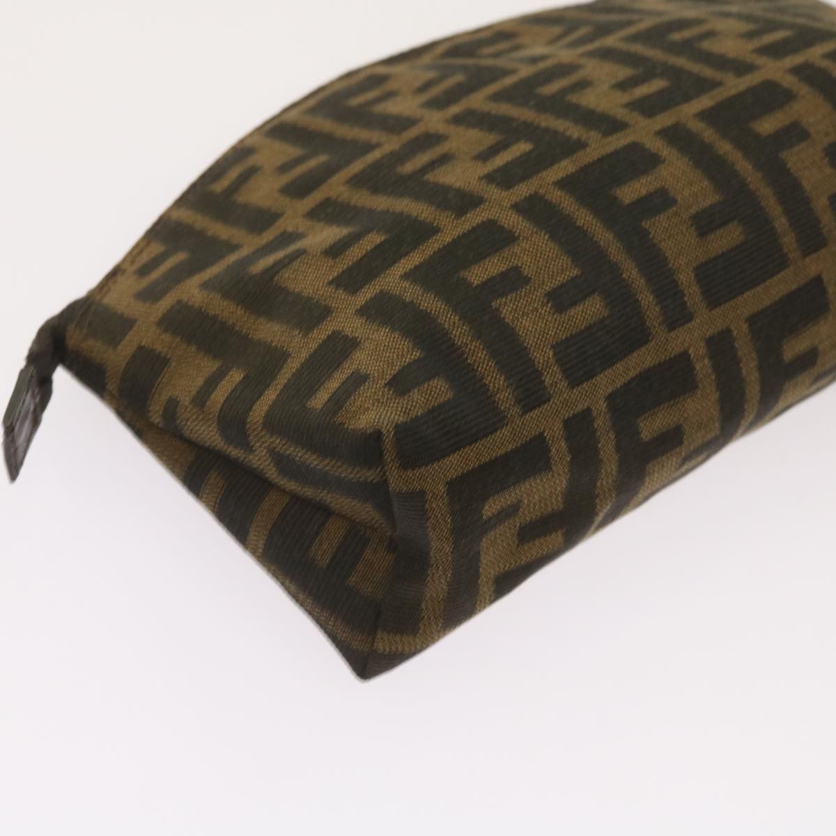 FENDI Zucca Canvas Pouch Brown Black yk10915