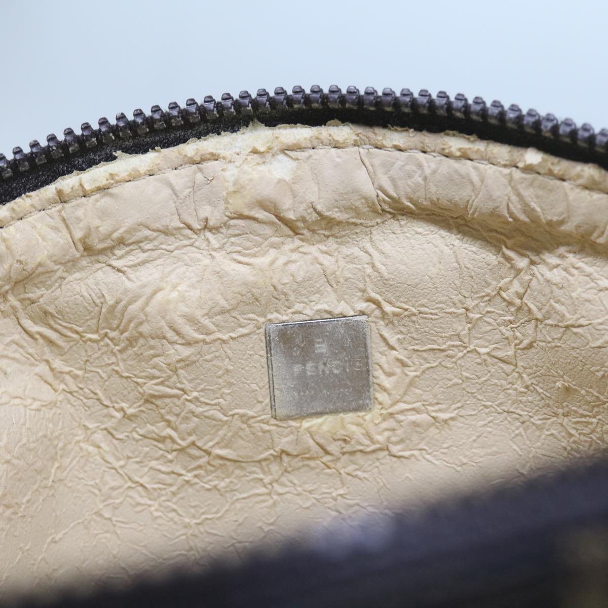 FENDI Zucca Canvas Pouch Brown Black yk10915