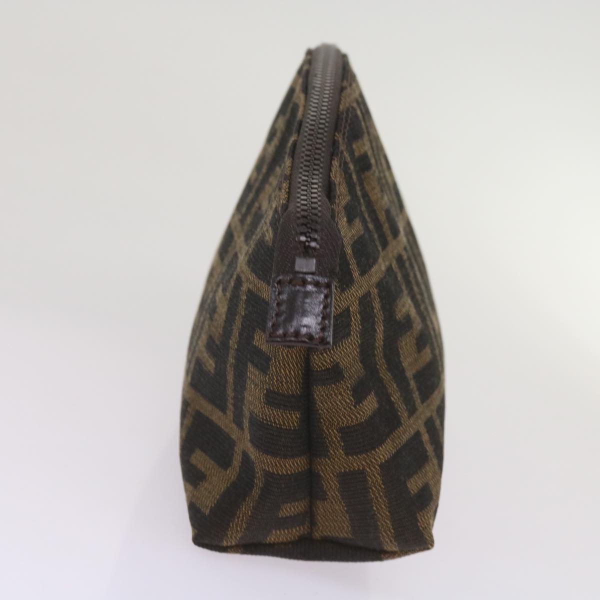 FENDI Zucca Canvas Pouch Brown Black yk10915