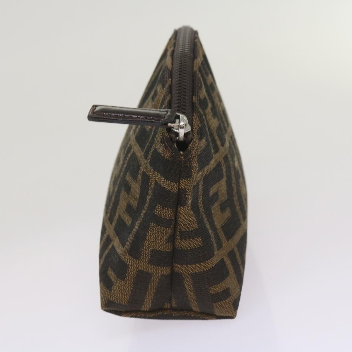 FENDI Zucca Canvas Pouch Brown Black yk10915