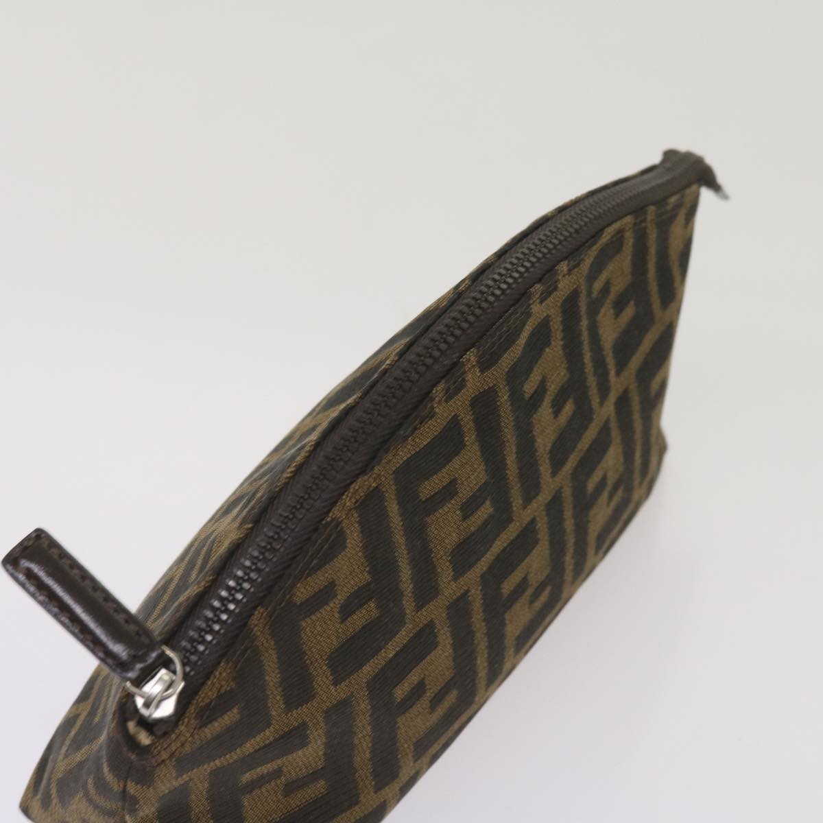 FENDI Zucca Canvas Pouch Brown Black yk10915