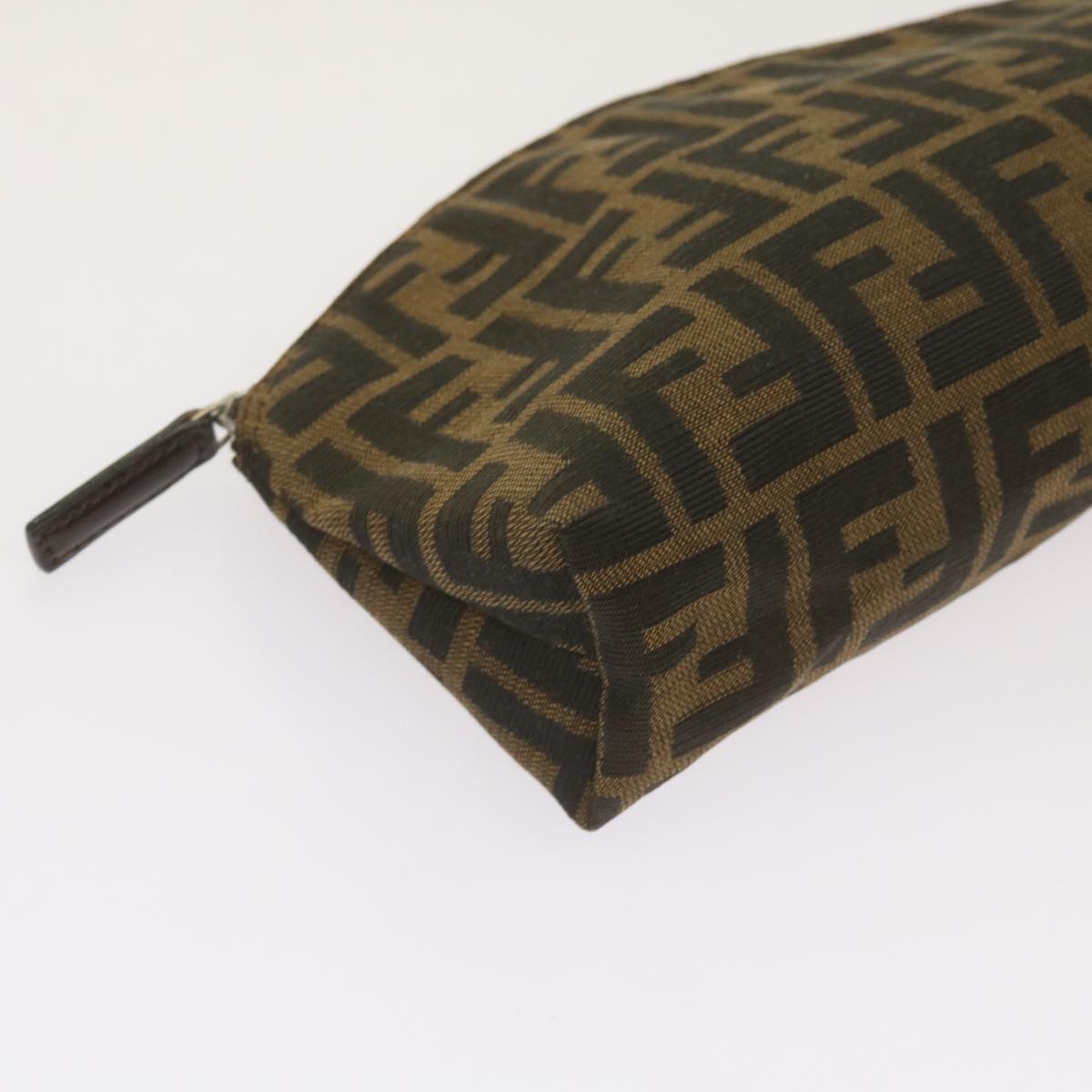 FENDI Zucca Canvas Pouch Brown Black yk10915