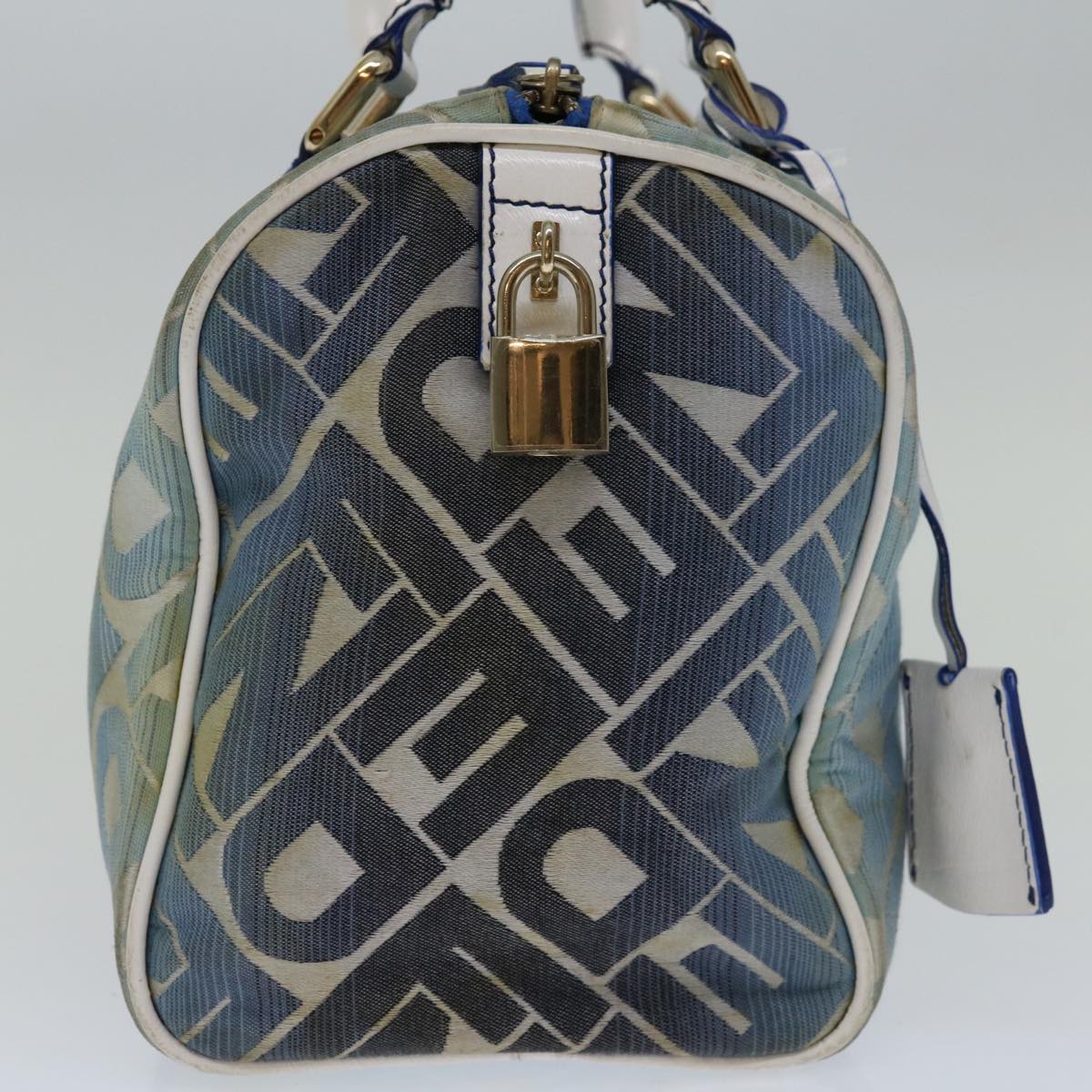 FENDI Mini Boston Bag Canvas Blue yk10944