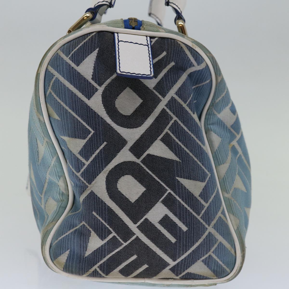 FENDI Mini Boston Bag Canvas Blue yk10944