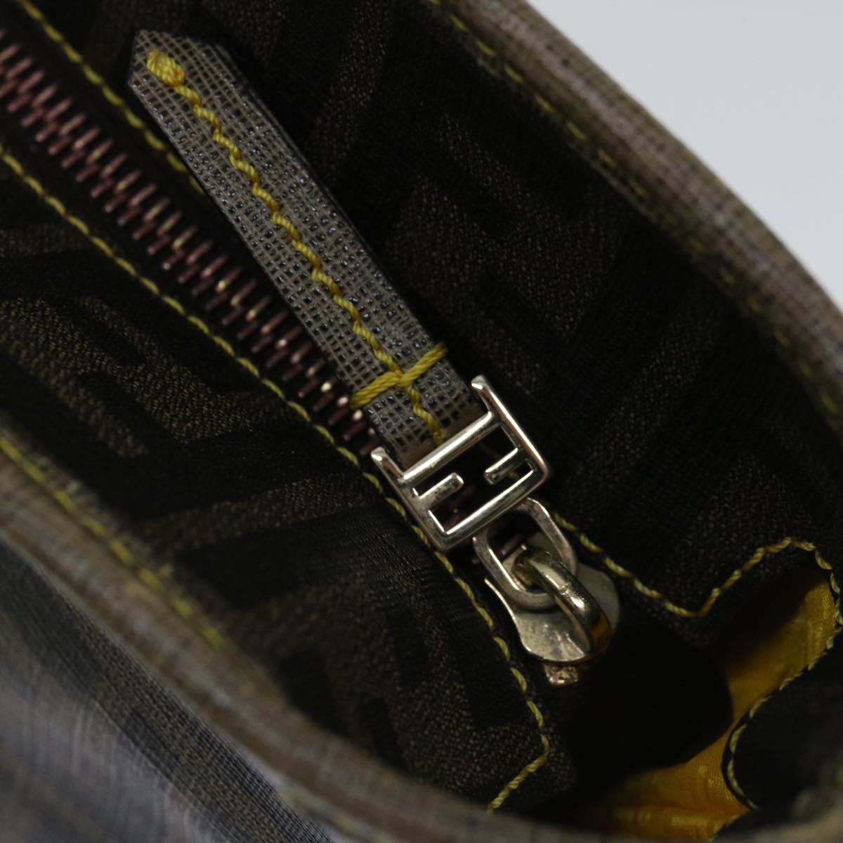 FENDI Zucca Canvas Tote Bag Black Brown yk10957