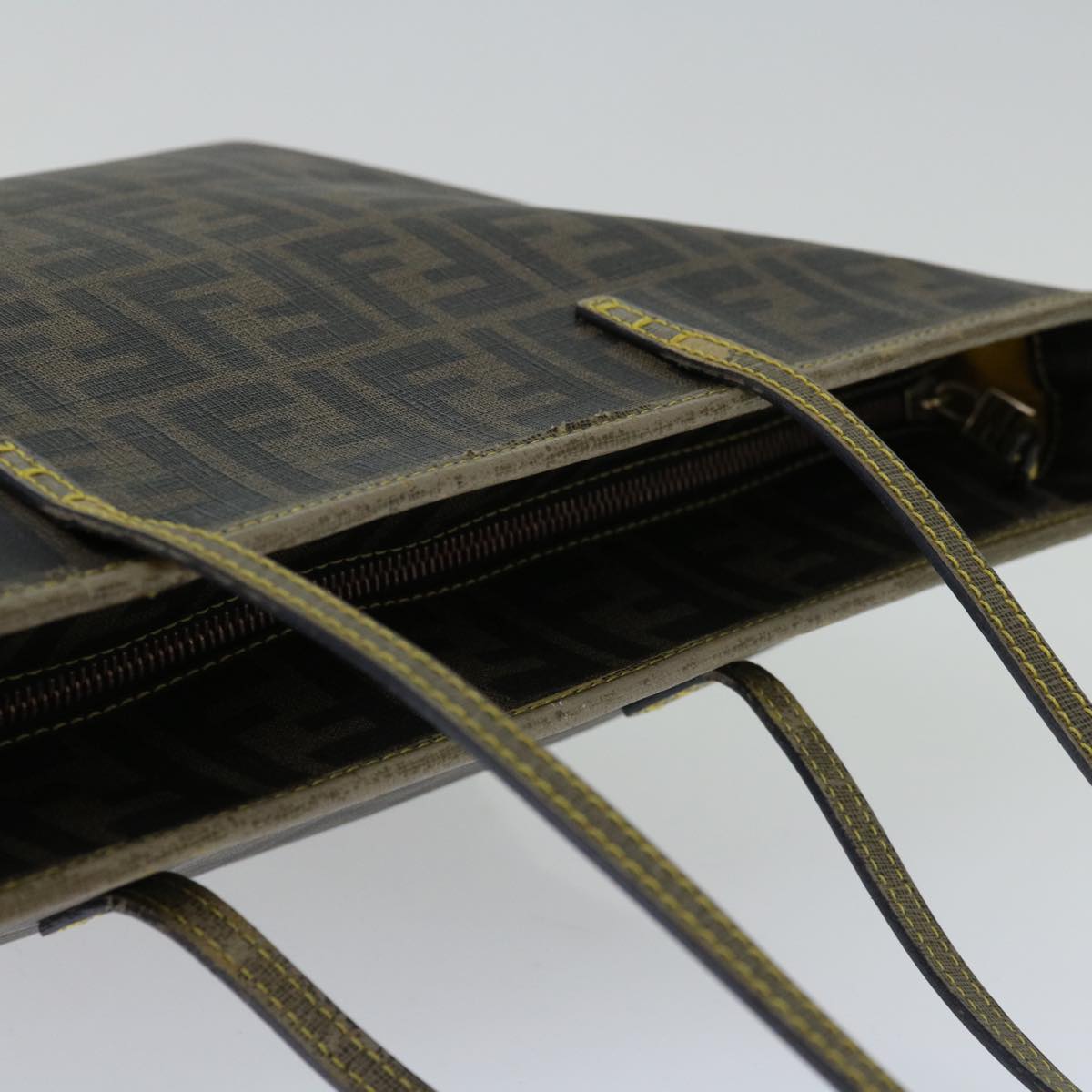 FENDI Zucca Canvas Tote Bag Black Brown yk10957