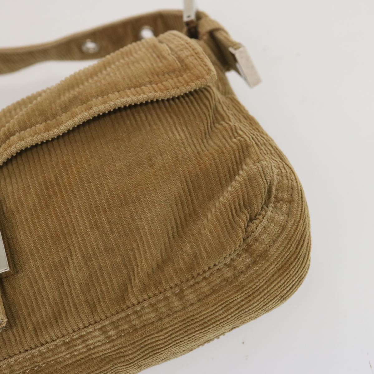 FENDI Mamma Baguette Shoulder Bag Corduroy Brown yk11013