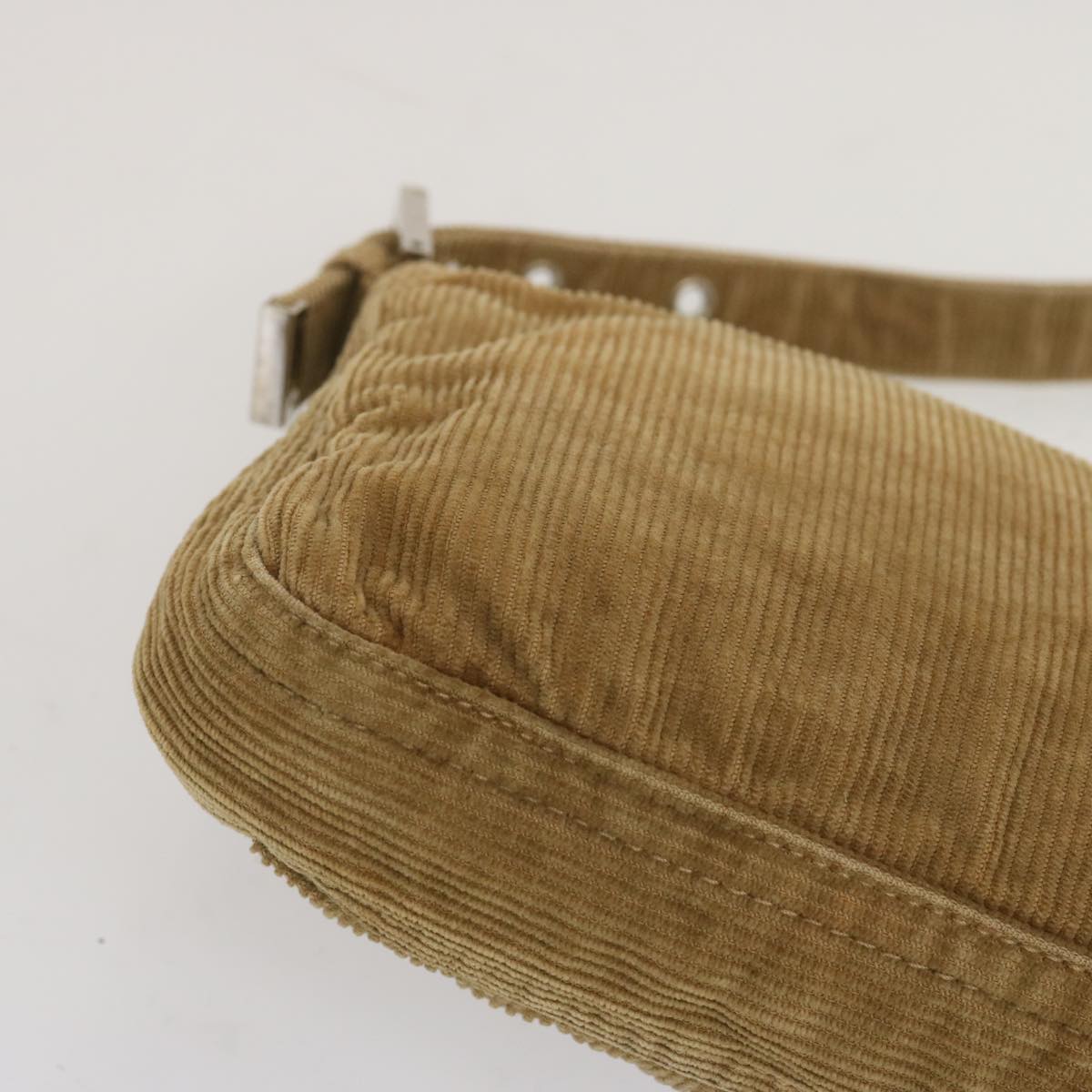 FENDI Mamma Baguette Shoulder Bag Corduroy Brown yk11013