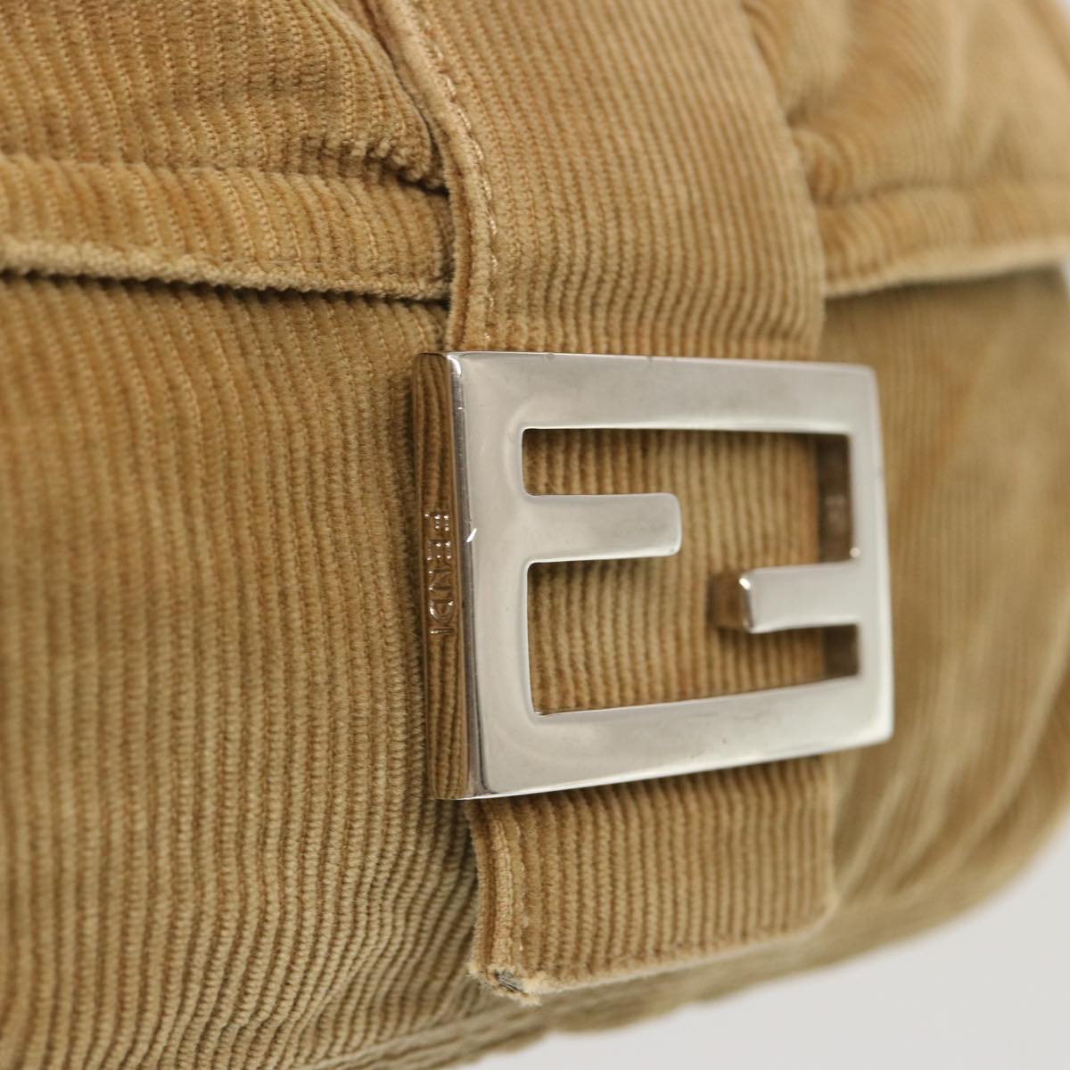 FENDI Mamma Baguette Shoulder Bag Corduroy Brown yk11013