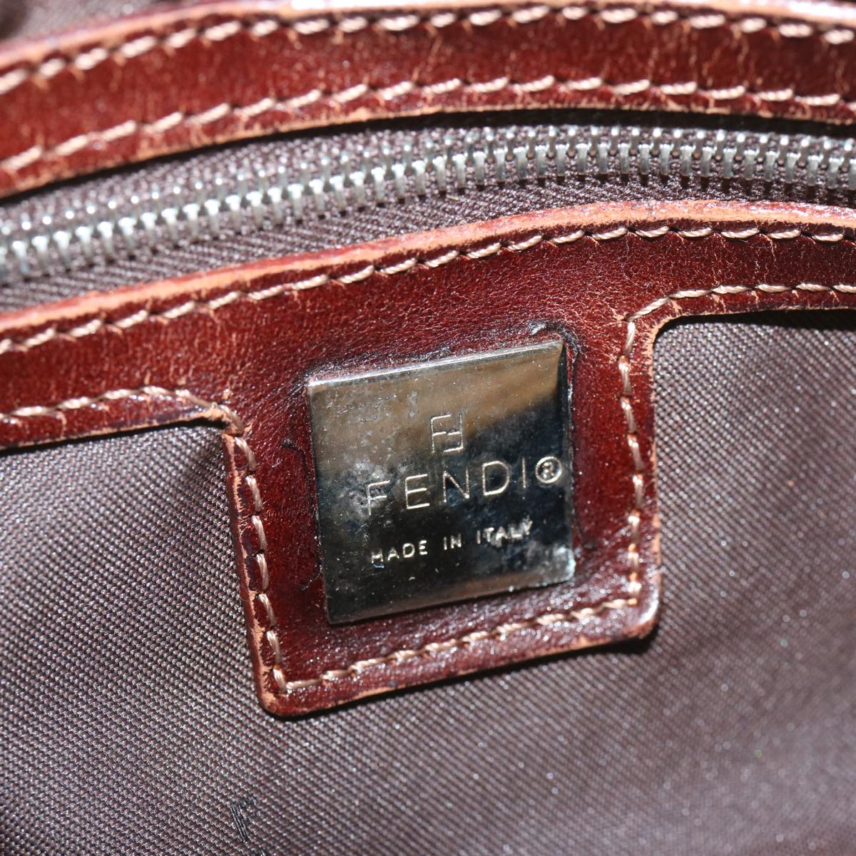 FENDI Mamma Baguette Shoulder Bag Corduroy Brown yk11013