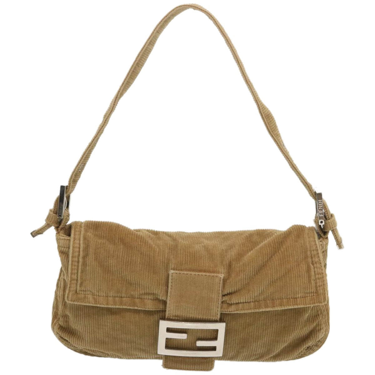 FENDI Mamma Baguette Shoulder Bag Corduroy Brown yk11013
