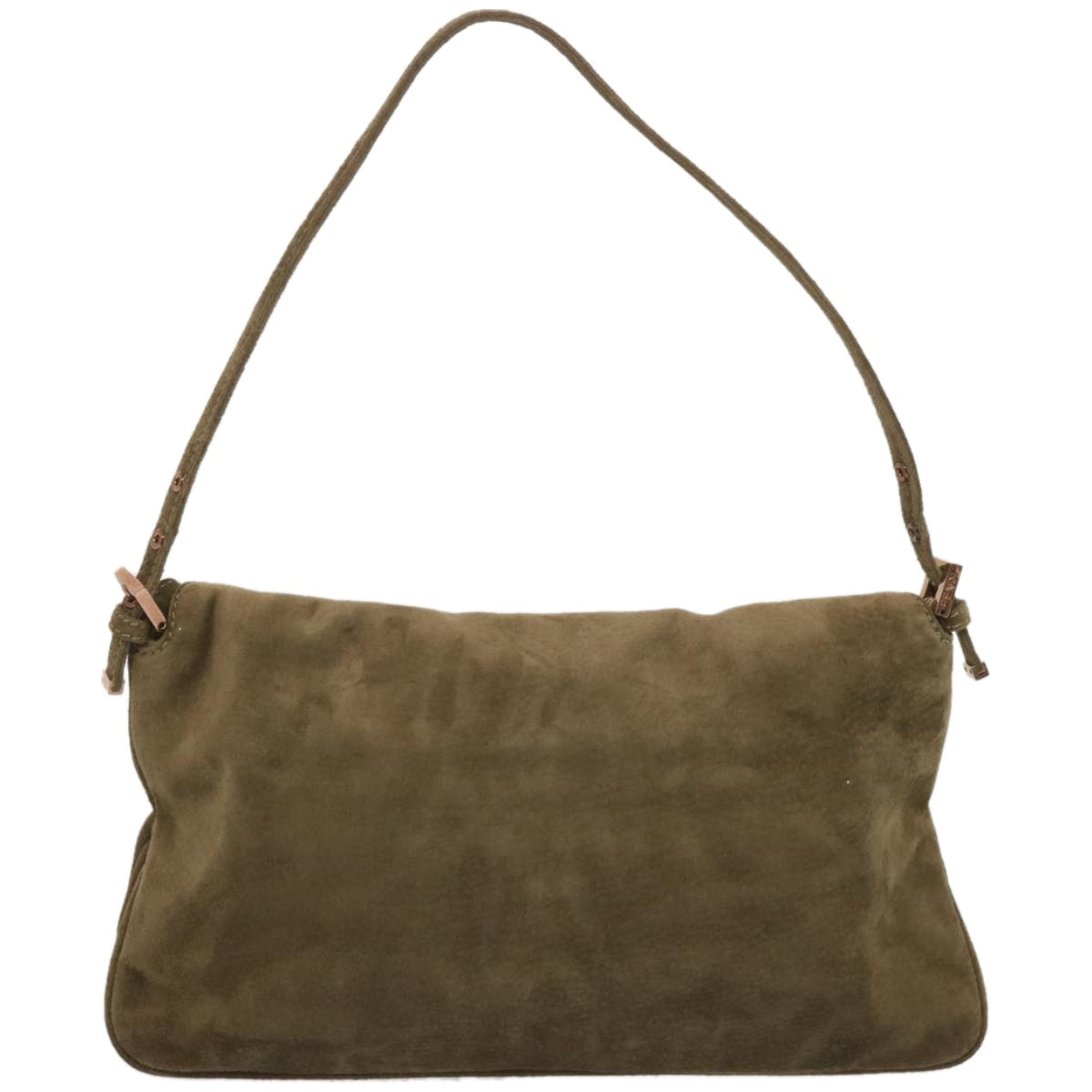 FENDI Mamma Baguette Shoulder Bag Suede Brown yk11030