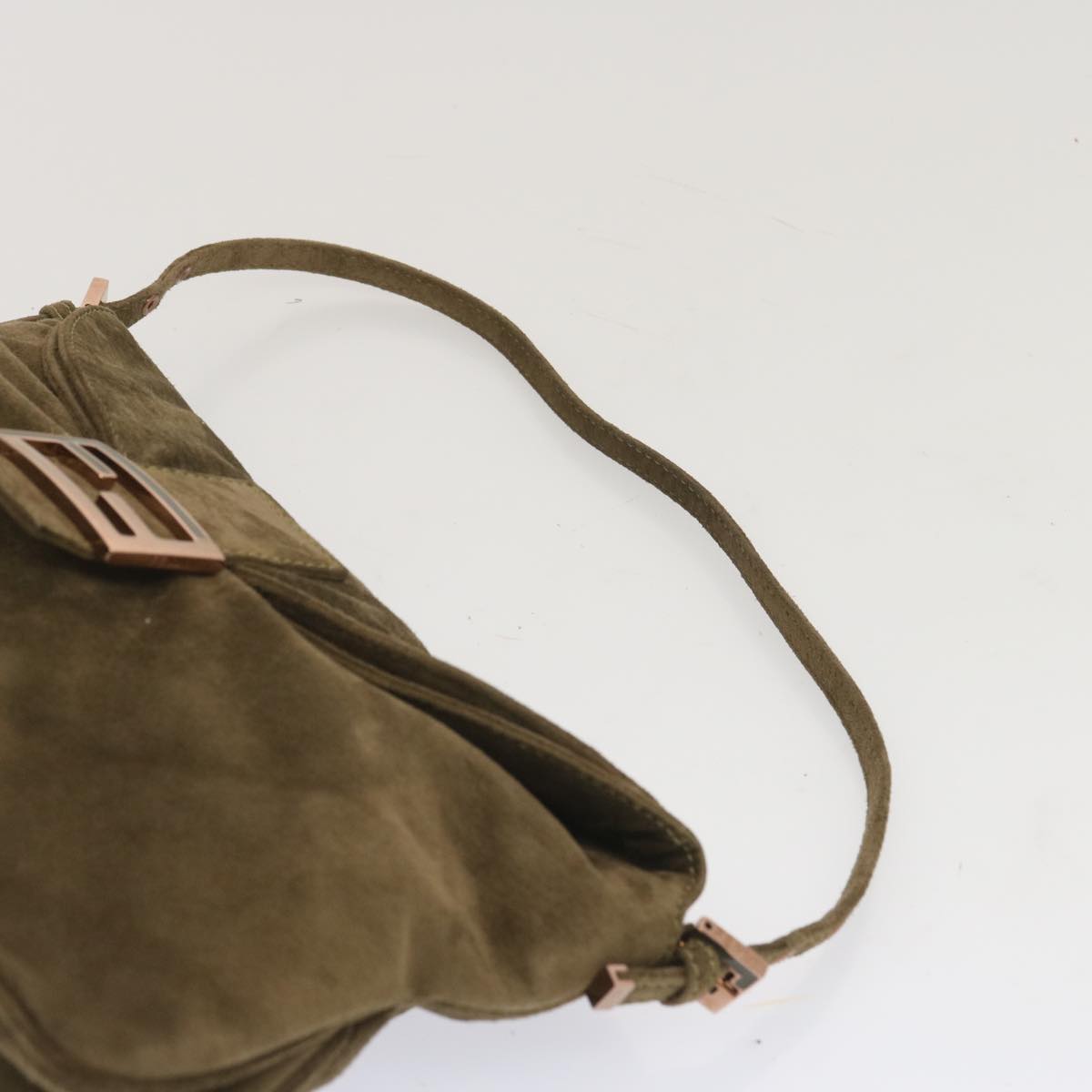 FENDI Mamma Baguette Shoulder Bag Suede Brown yk11030
