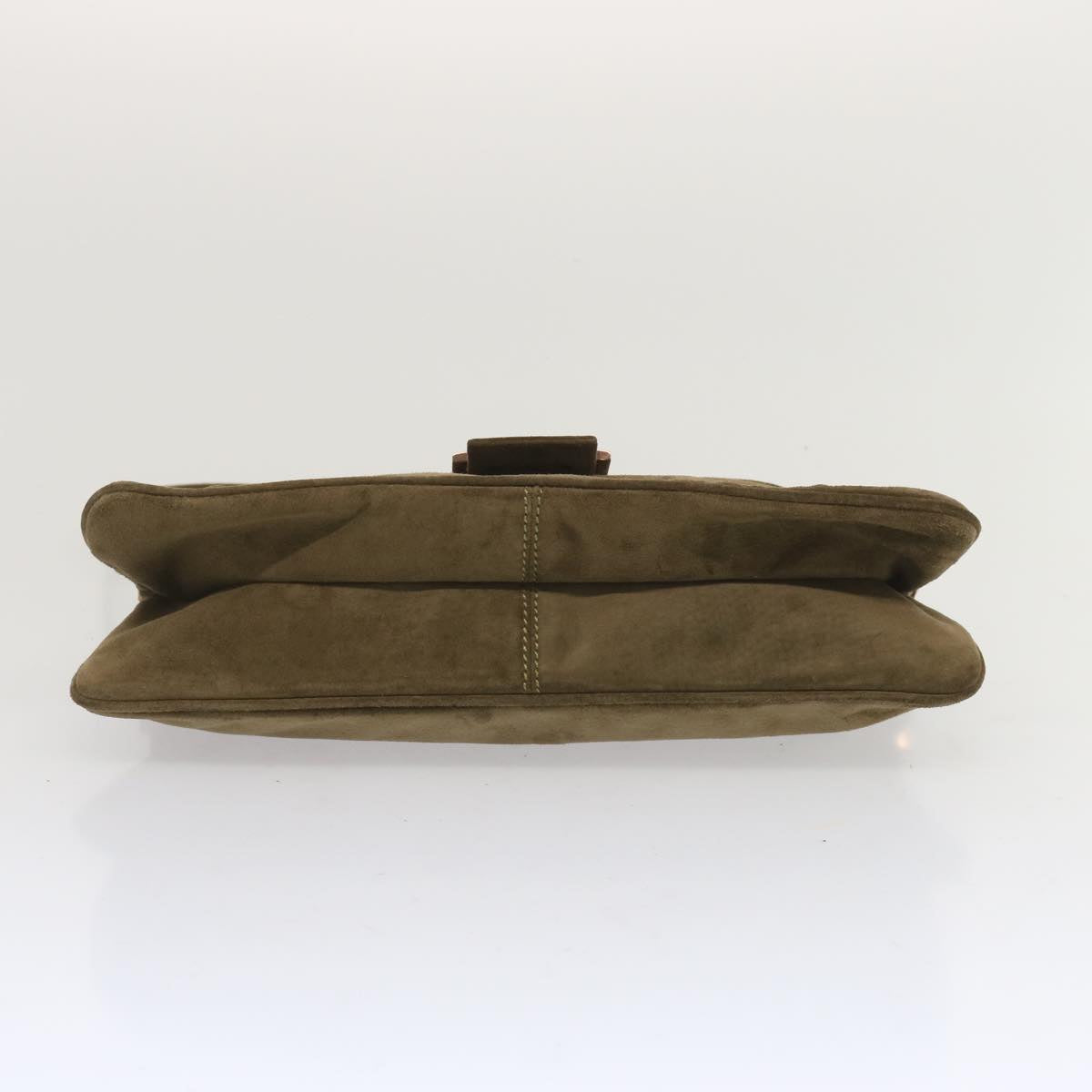 FENDI Mamma Baguette Shoulder Bag Suede Brown yk11030
