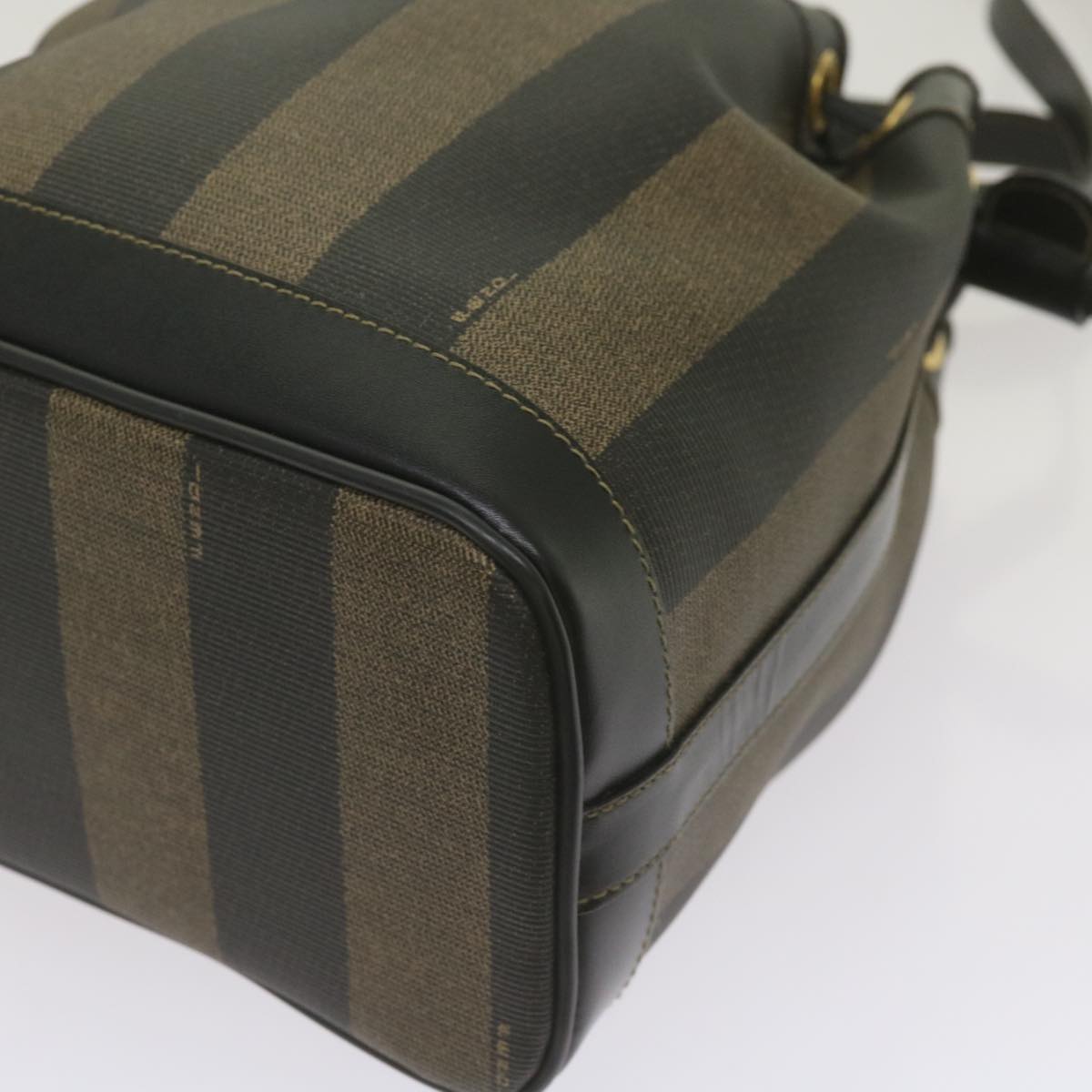 FENDI Pecan Canvas Shoulder Bag Brown Black
