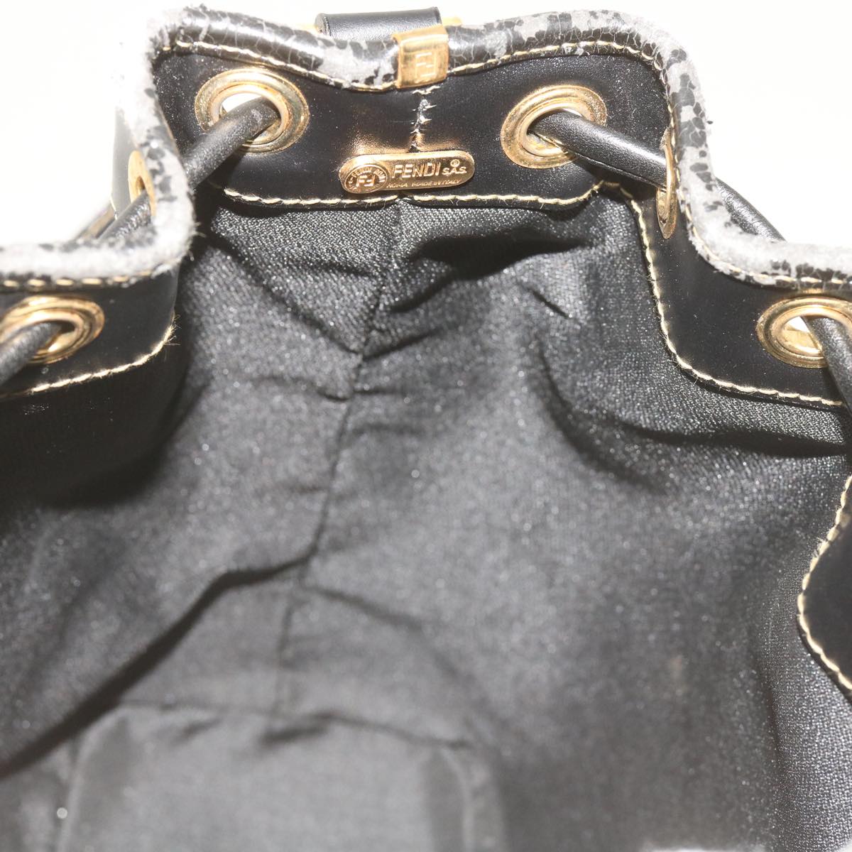 FENDI Pecan Canvas Shoulder Bag Brown Black