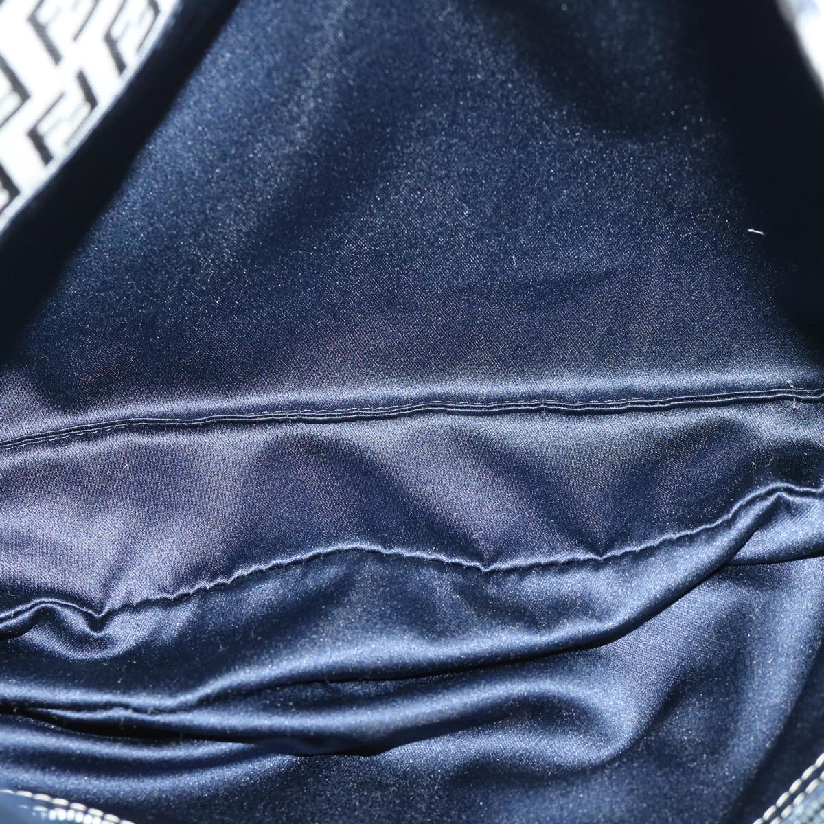 FENDI Zucchino Canvas Mamma Baguette Shoulder Bag Navy yk11046
