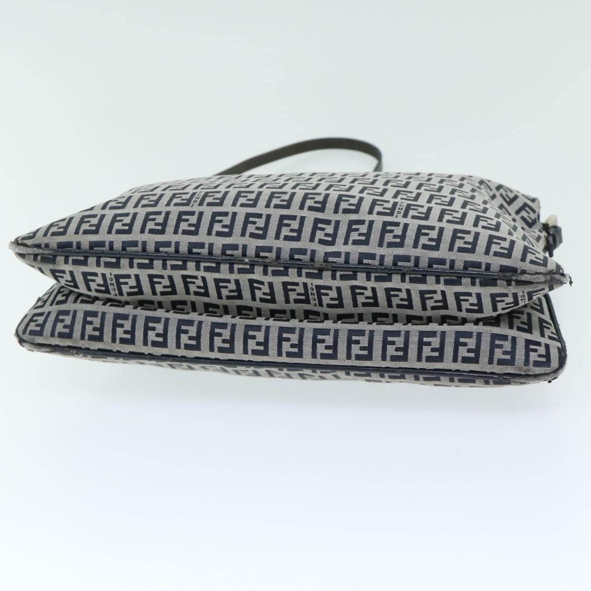 FENDI Zucchino Canvas Mamma Baguette Shoulder Bag Navy yk11046