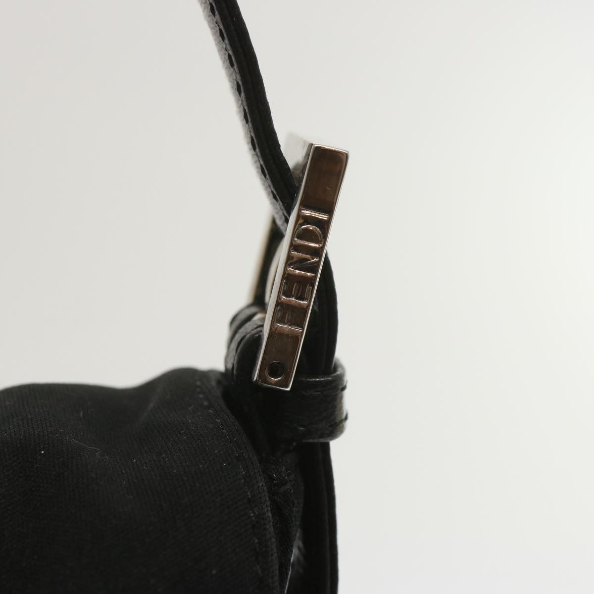 FENDI Mamma Baguette Shoulder Bag Nylon Black