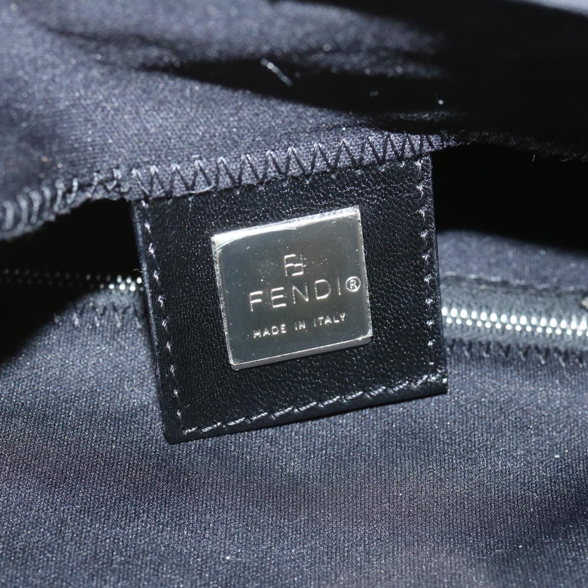FENDI Mamma Baguette Shoulder Bag Nylon Black