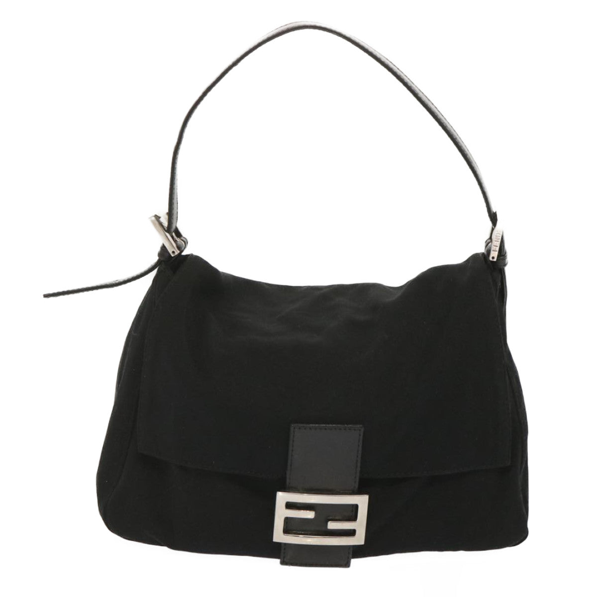 FENDI Mamma Baguette Shoulder Bag Nylon Black