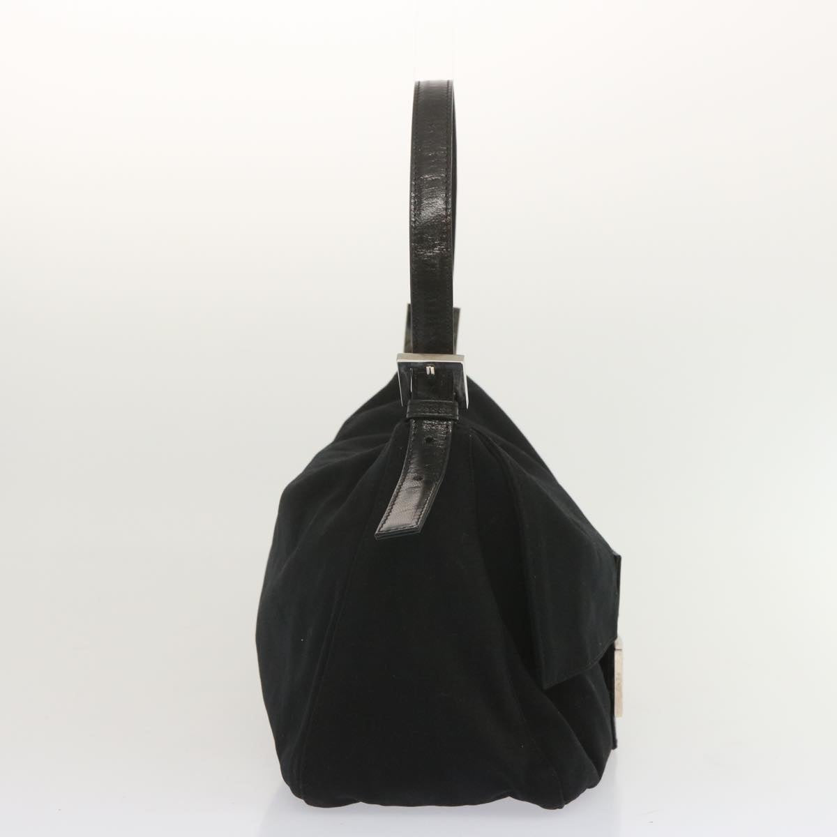 FENDI Mamma Baguette Shoulder Bag Nylon Black