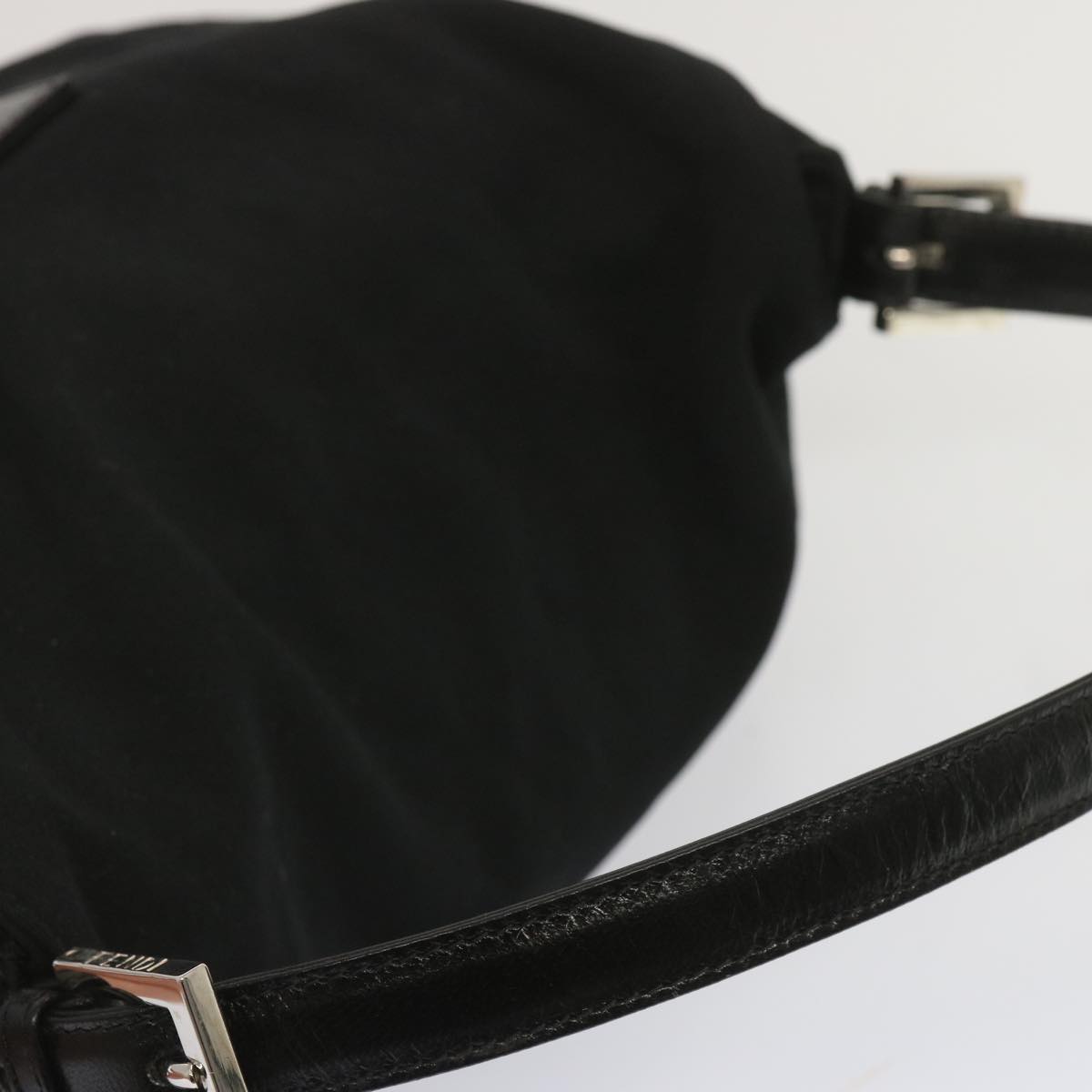 FENDI Mamma Baguette Shoulder Bag Nylon Black