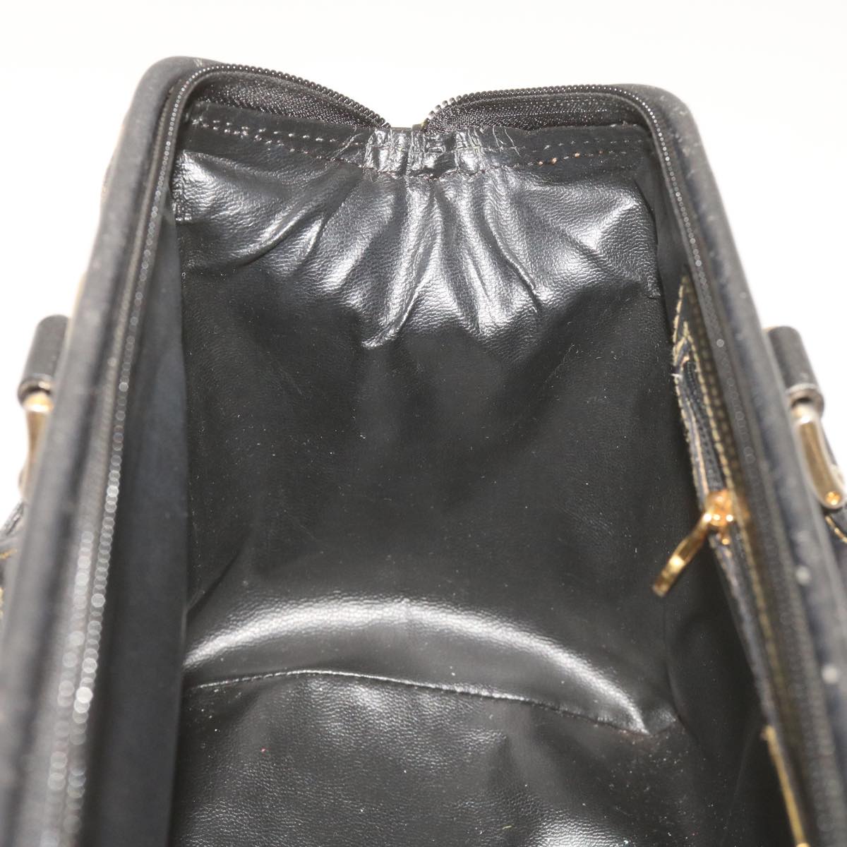 FENDI Zucca Canvas Hand Bag Black Brown yk11054