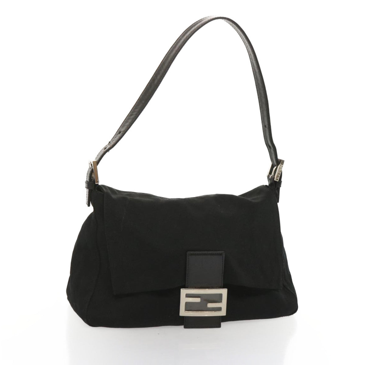 FENDI Mamma Baguette Shoulder Bag Nylon Black yk11070