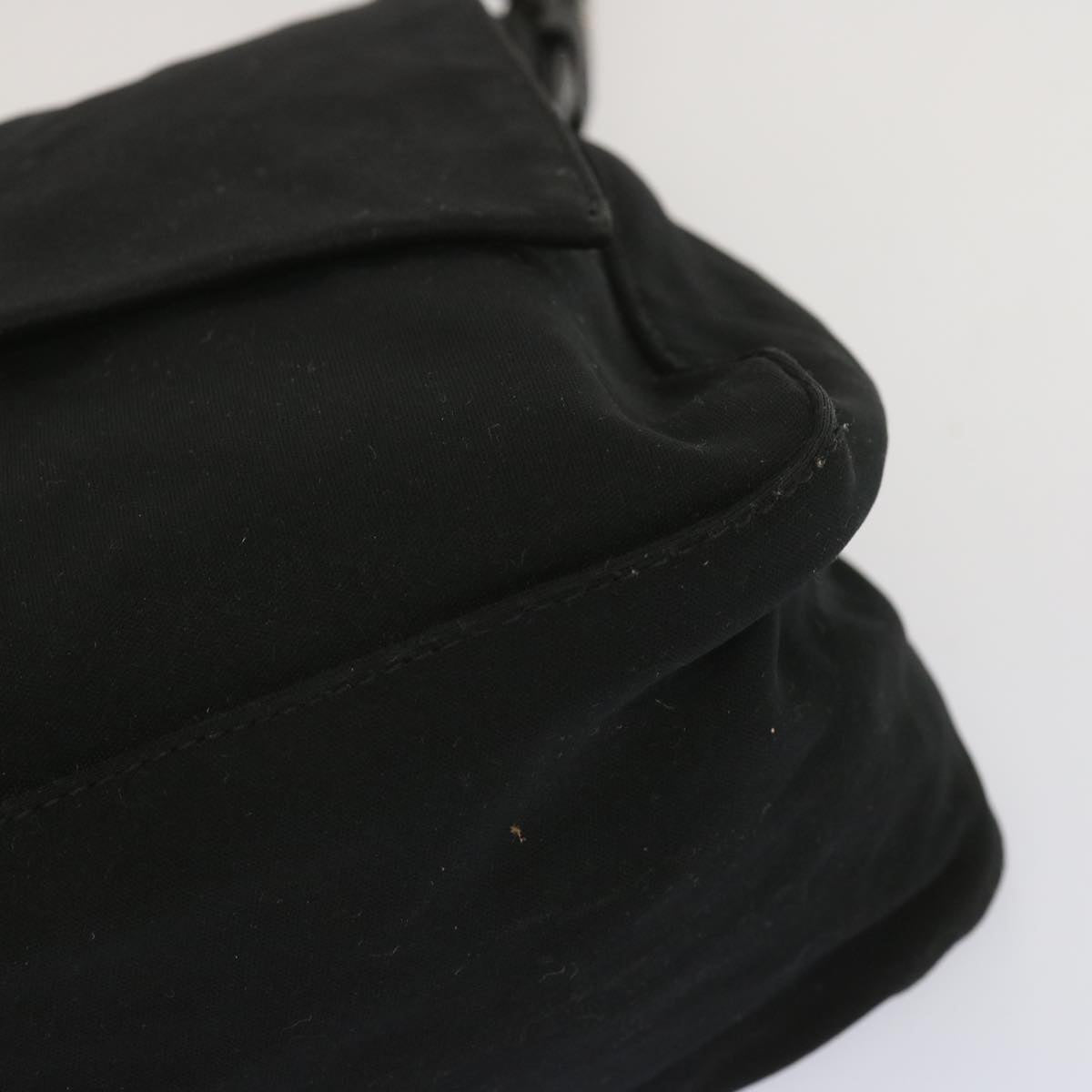 FENDI Mamma Baguette Shoulder Bag Nylon Black yk11070