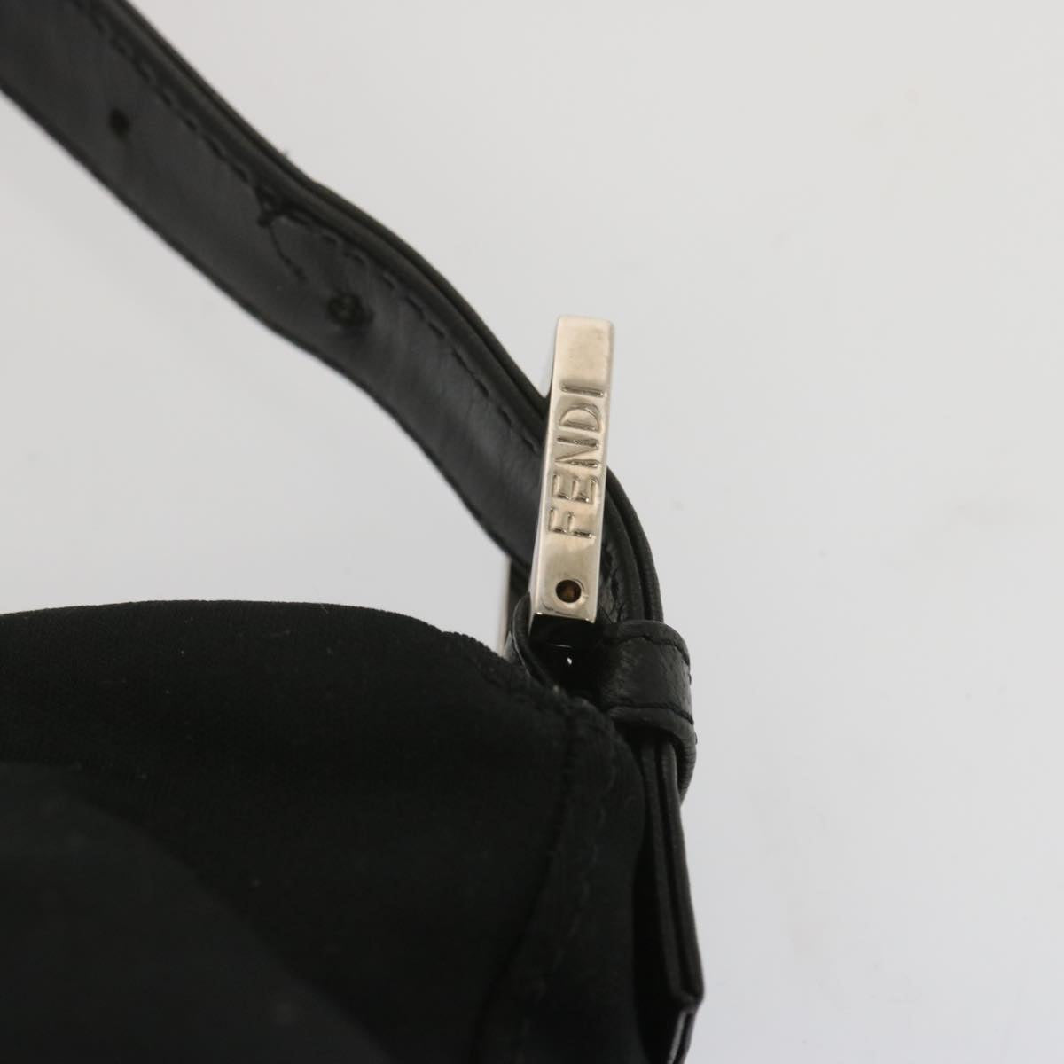 FENDI Mamma Baguette Shoulder Bag Nylon Black yk11070