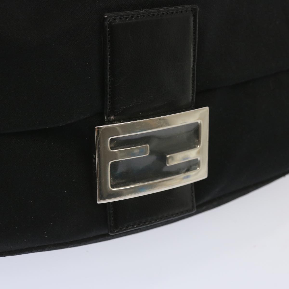 FENDI Mamma Baguette Shoulder Bag Nylon Black yk11070