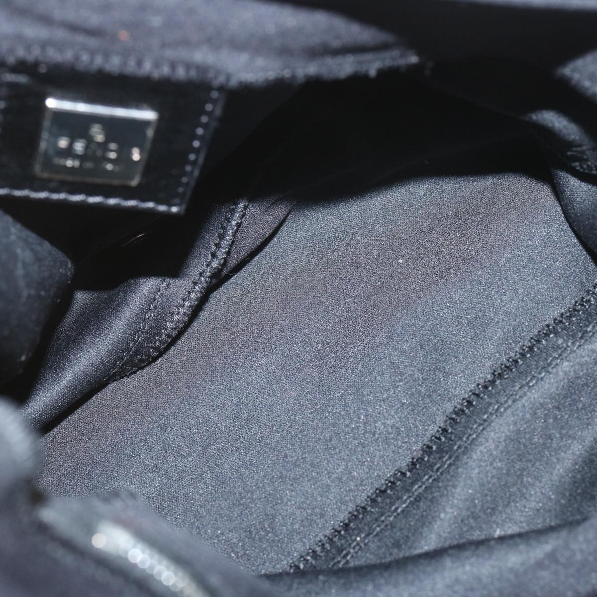 FENDI Mamma Baguette Shoulder Bag Nylon Black yk11070