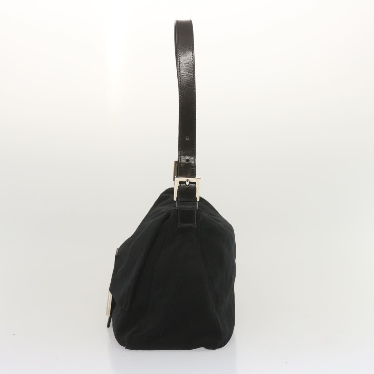 FENDI Mamma Baguette Shoulder Bag Nylon Black yk11070