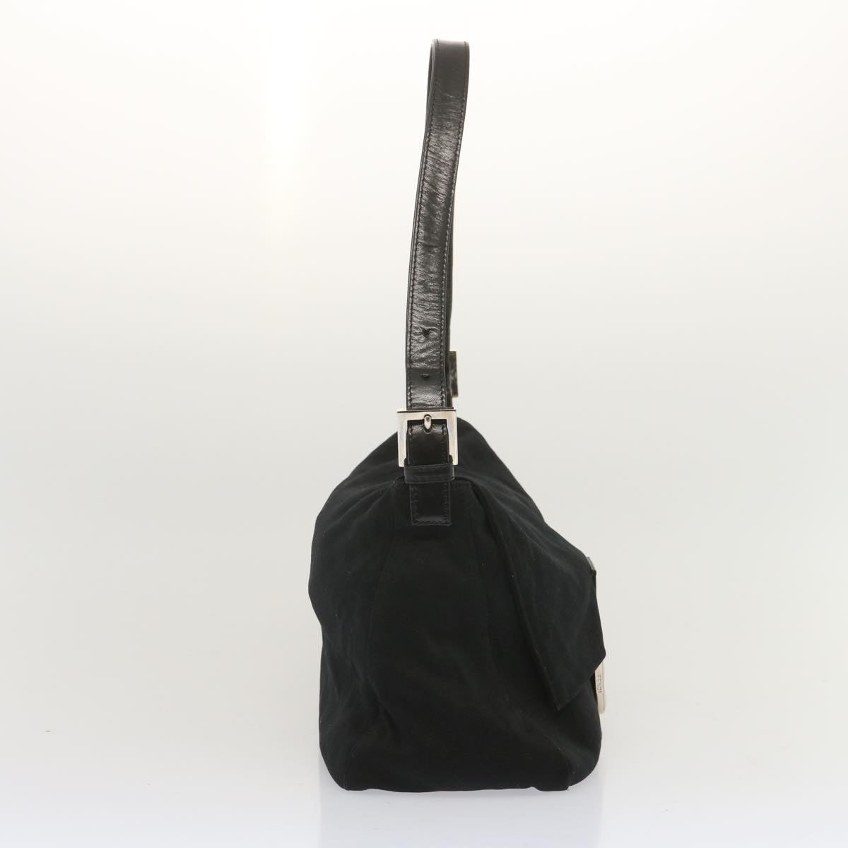 FENDI Mamma Baguette Shoulder Bag Nylon Black yk11070
