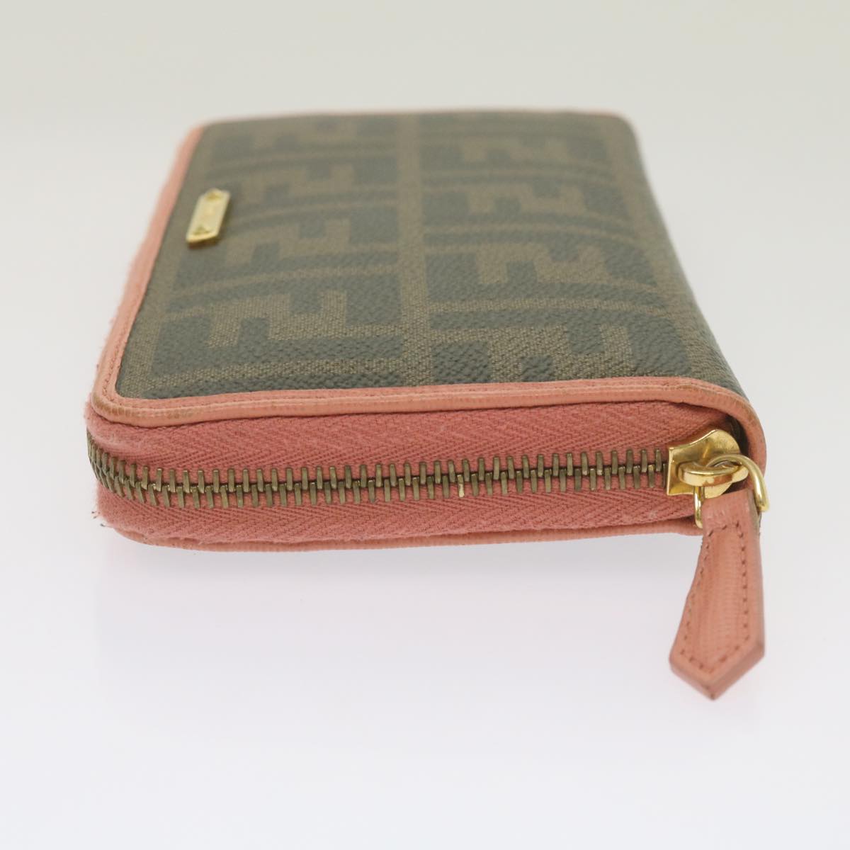 FENDI Zucca Canvas Long Wallet Black Brown yk11164
