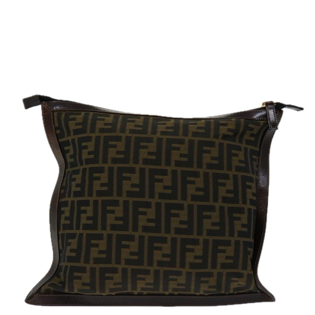 FENDI Zucca Canvas Clutch Bag Black Brown yk11175